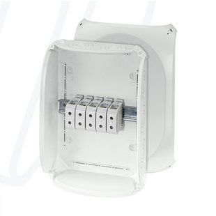 Розподільна коробка KF5050G 355x255x122 мм, IP66/67, з клемником 5х50 мм&sup2;, світло-сіра RAL 7035 | HENSEL 00000007738 фото