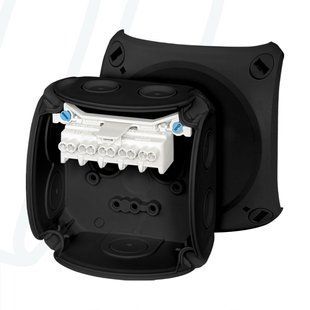 Розподільна коробка DK 0202 B з клемою Cu 3~ 0.75-2.5 мм2 IP66 93x93x62 чорна RAL 9011 00000004865 фото