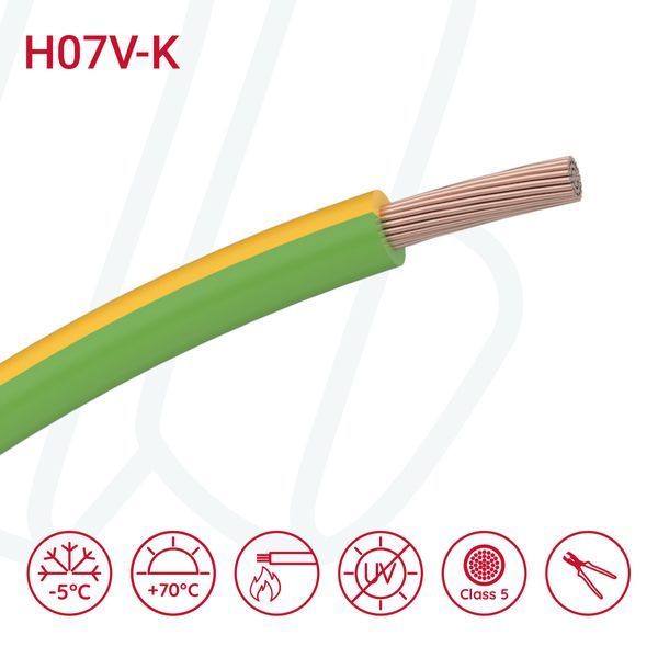 Провід H07V-K 1X25 жовто-зелений 00000010310 фото