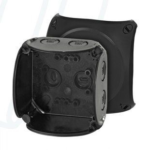 Розподільна коробка KF0200B 93x93x62 мм, IP66/67, без клемника, чорна RAL 9011 | HENSEL 00000004932 фото