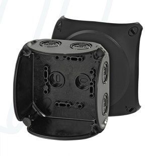 Розподільна коробка KF0400B 104x104x70 мм, IP66/67, без клемника, чорна RAL 9011 | HENSEL 00000004934 фото