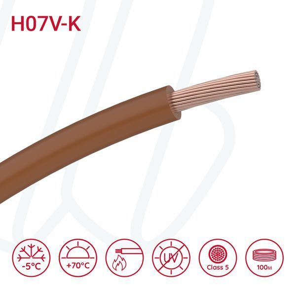 Провід H07V-K 1X4 коричневий 00000010288 фото
