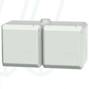 Розетка настінна CEPEX подвійна 16A 2p+E 230В Schuko сіра, MENNEKES (артикул 4235) 4235 фото