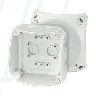 Розподільна коробка KF0200G 93x93x62 мм, IP66/67, без клемника, світло-сіра RAL 7035 | HENSEL 00000004931 фото