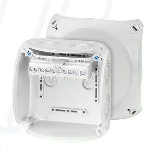 Розподільна коробка KF0606G 130x130x77 мм, IP66/67, з клемником 5х6 мм&sup2;, світло-сіра RAL 7035 | HENSEL 00000007706 фото