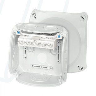 Розподільна коробка DK 0606 GZ / 130x130x77 мм / з клемником / сіра RAL 7035 / IP66 00000004877 фото