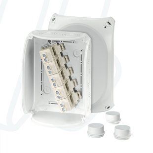 Розподільна коробка DK 1616 GZ з клемою Cu 3~ 6-16 мм2 IP55/66 210x155x92 сіра RAL 7035 00000004885 фото