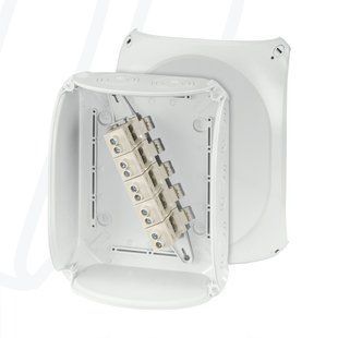 Розподільна коробка KF2525G 255x205x112 мм, IP66/67, з клемником 5х25 мм&sup2;, світло-сіра RAL 7035 | HENSEL 00000007725 фото