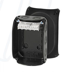 Розподільна коробка KF1006B 180x130x77 мм, IP66/67, з клемником 5х6 мм&sup2;, чорна RAL 9011 | HENSEL 00000007709 фото