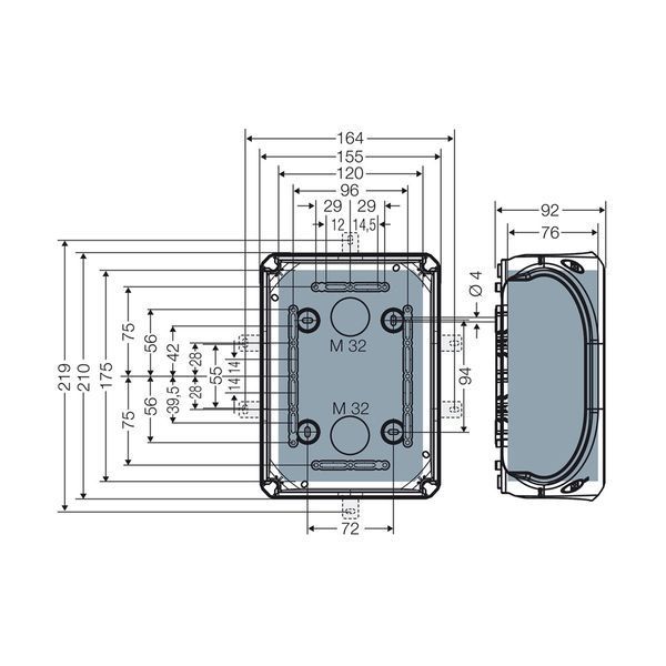 Розподільна коробка KF1610B 210x155x92 мм, IP66/67, з клемником 5х10 мм&sup2;, чорна RAL 9011 | HENSEL 00000007717 фото